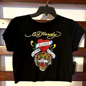 Ed Hardy Crop tee NWT